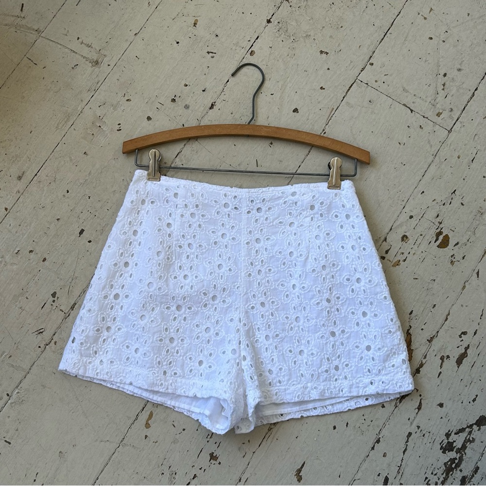 Urban Outfitters Balboa High Rise White Eyelet Lace Shorts